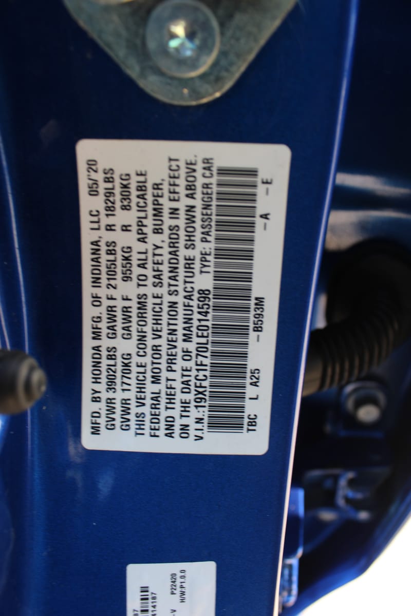 2020 HONDA CIVIC - HON014598