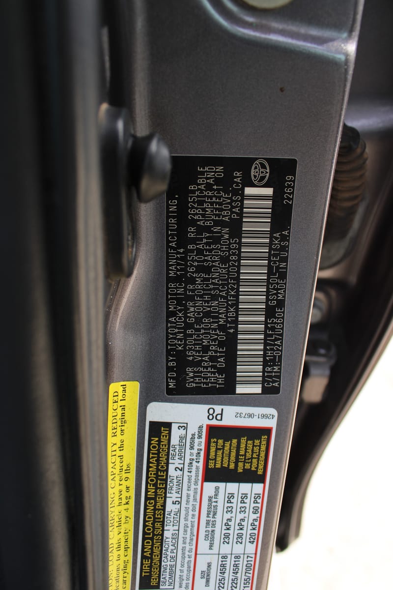 2015 TOYOTA CAMRY XSE - TOY028395C