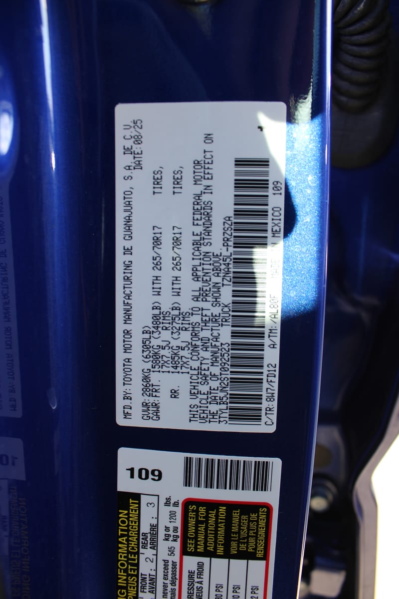 2025 TOYOTA TACOMA - TOY092523