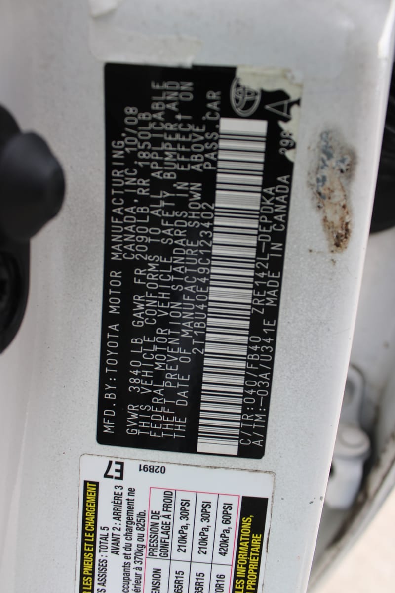 2009 TOYOTA COROLLA - TOY123402C