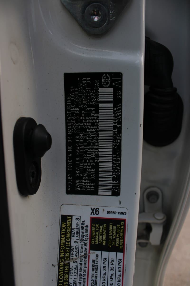 2015 TOYOTA COROLLA - TOY252478B