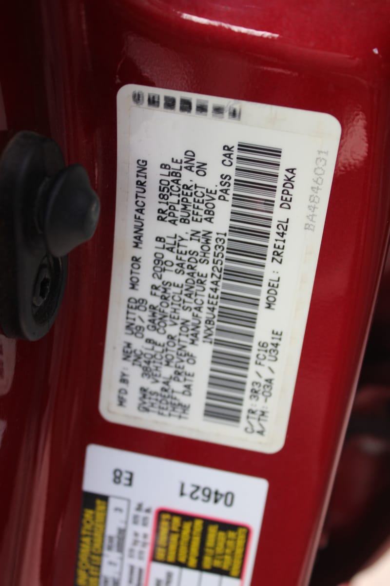 2010 TOYOTA COROLLA - TOY255331B