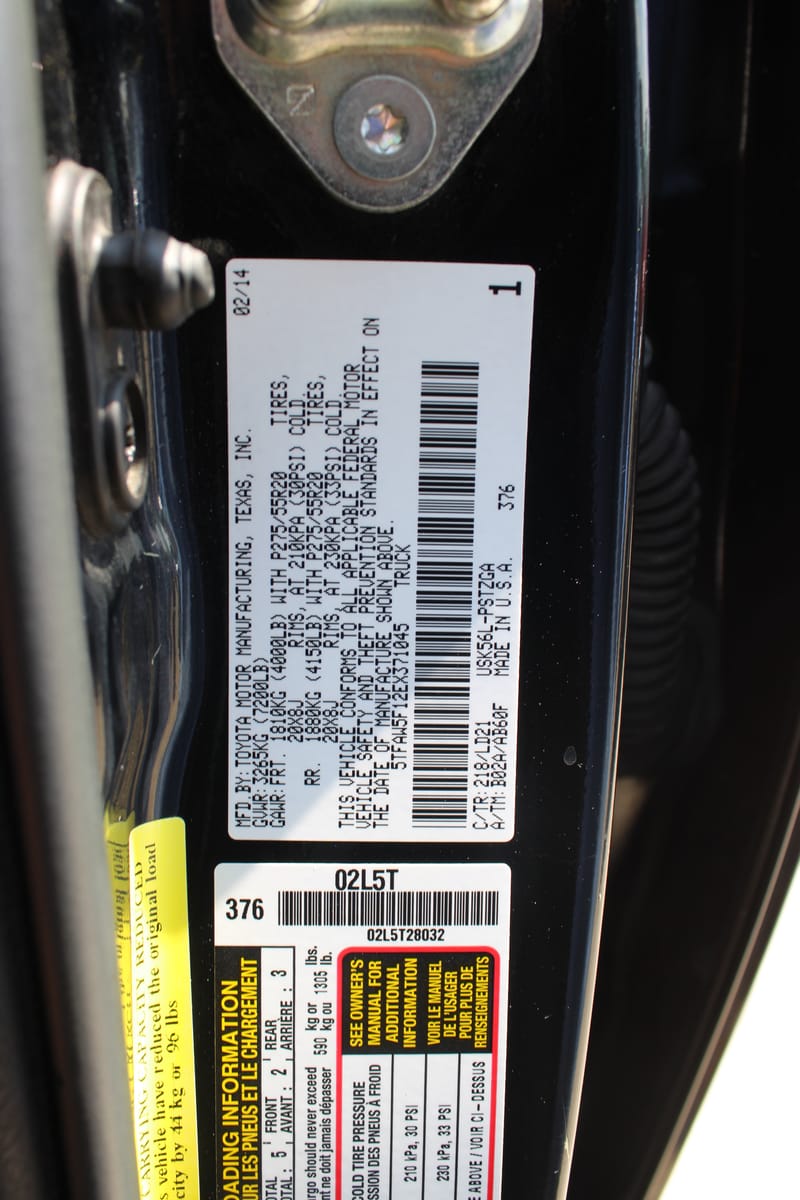 2014 TOYOTA TUNDRA - TOY371045C