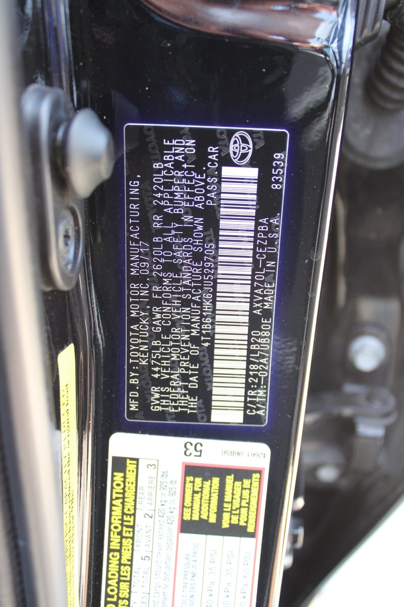 2018 TOYOTA CAMRY - TOY529705